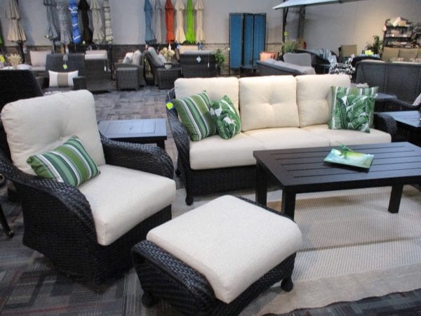 gliding chair and couch patio set